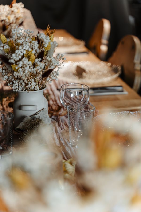 La table dressée pour la réception